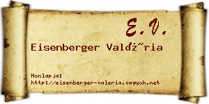 Eisenberger Valéria névjegykártya